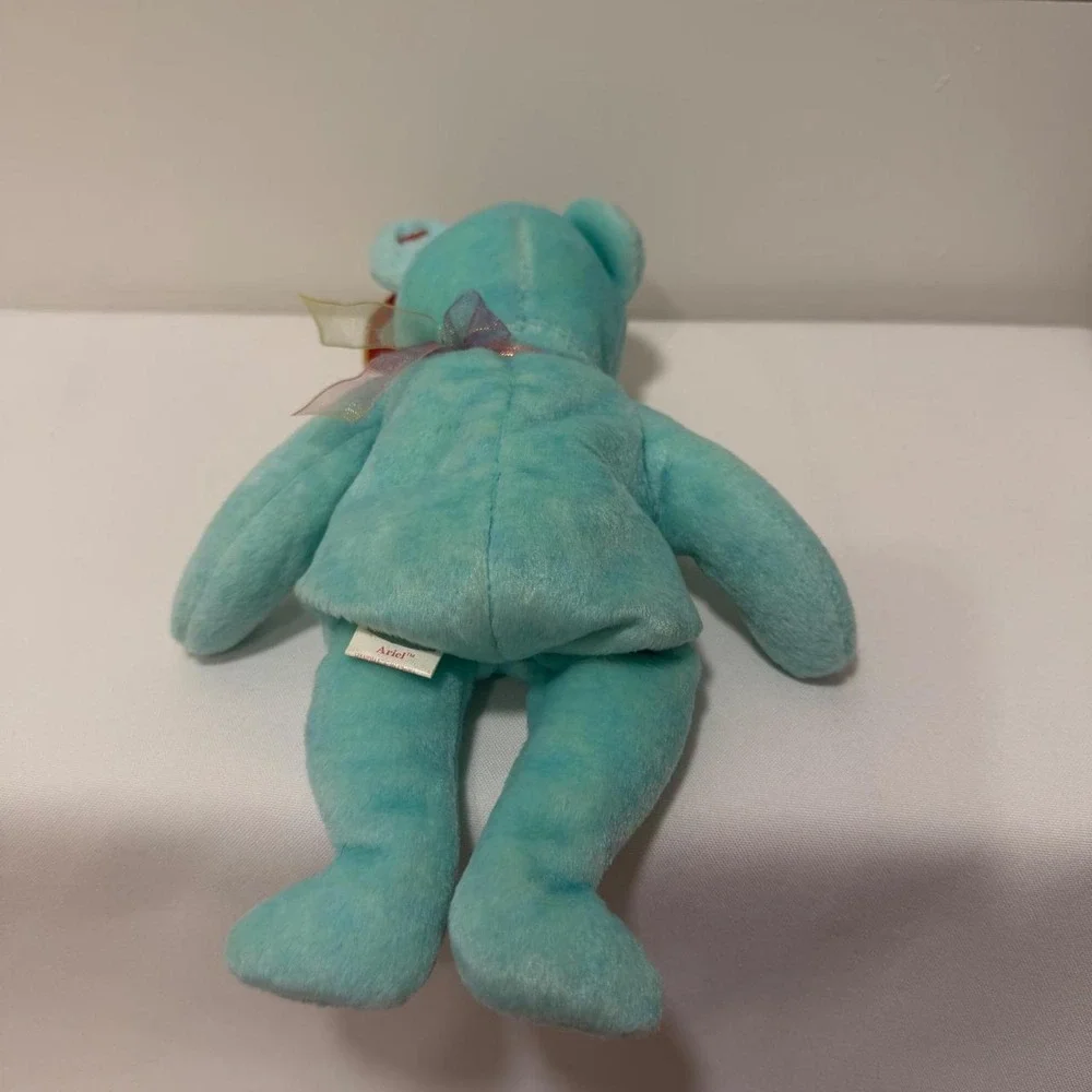 Ty Beanie Baby Ariel the Bear Turquoise Blue Plush Toy 2000 TAG ERROR